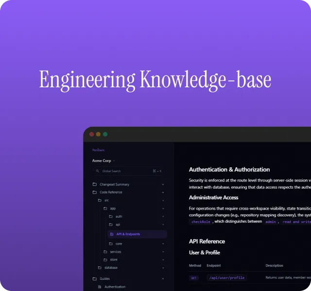 Engineering Knowledgebase feature screenshot